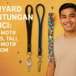 lanyard gantungan kunci motif polos tali custom