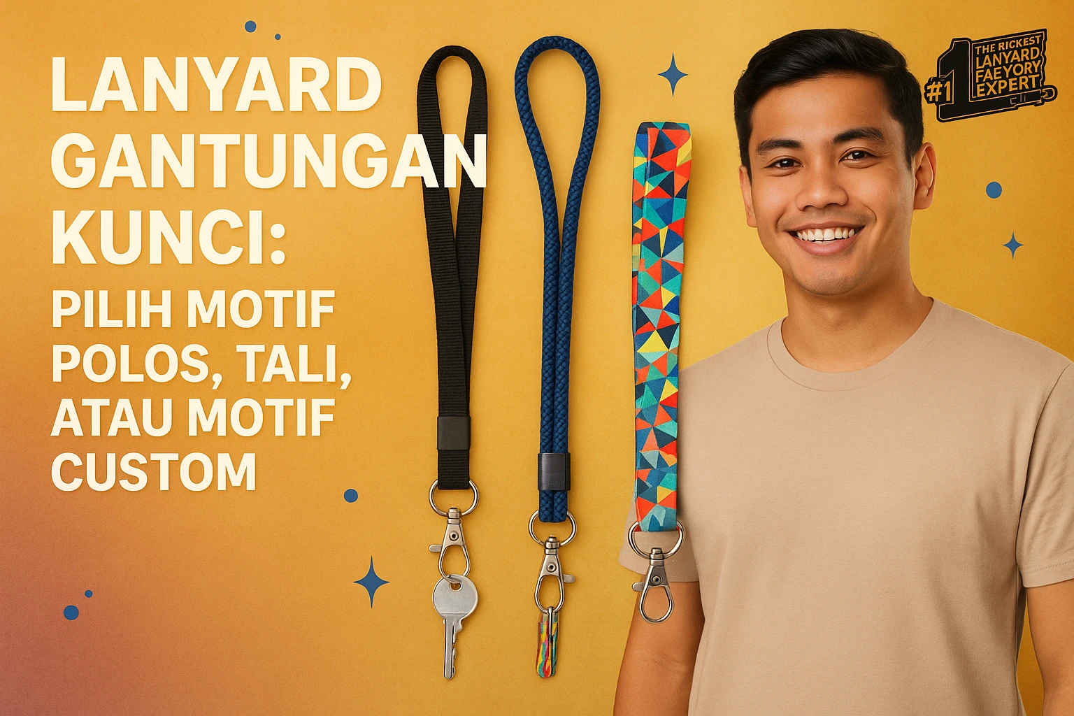 Lanyard Gantungan Kunci: Pilih Motif Polos, Tali, Atau Motif Custom